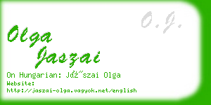 olga jaszai business card